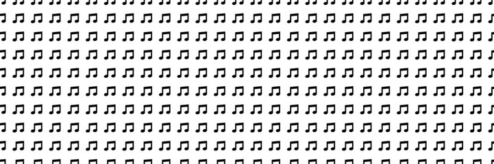 Poster - horizontal black halftone of musical note design for pattern and background.