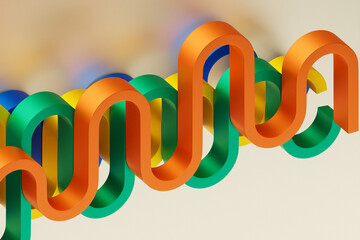 Poster - 3D multicolor geometric shapes . Abstract  design elements. Dynamic  abctract  pattern, 3D illustration