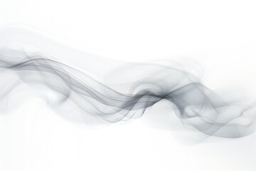 Wall Mural - Gray smoke element isolated on white background Generative Ai