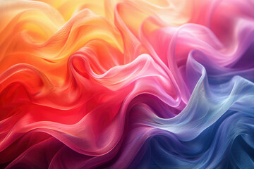 Fototapete - Vibrant Abstract Art  Colorful Wave Patterns in a Digital Medium