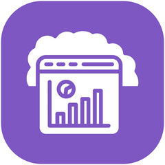 Poster - Cloud Statistics vector icon illustration of Cloud Computing iconset.