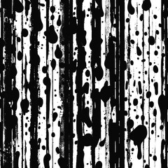 Sticker - Seamless pattern, rough vector background, grunge texture, black and white