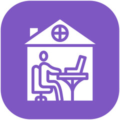 Poster - Working at Home vector icon illustration of Work from Home iconset.