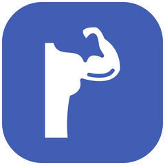 Sticker - Muscles vector icon illustration of Physical Fitness iconset.