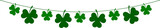 shamrock garland for st Patrick's day, string of green shamrocks, clover leaves decoration