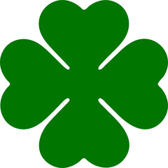Wall Mural - four leaf clover green icon, symbol of good luck, st patricks day