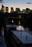 Fototapeta Boho - Night Seine in Paris - Pont de Levallois to La Defense