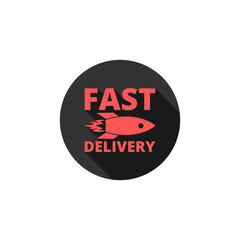 Canvas Print - Fast delivery rocket icon isolated on transparent background