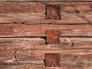 old log building wall exterior detail