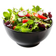 bowl of fresh garden salad isolated on white or transparent background