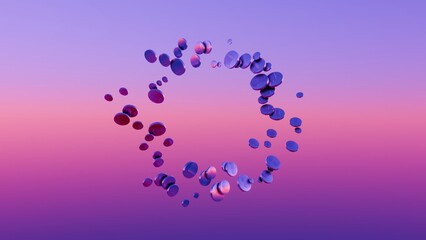 Fototapete - This 3D minimalist design features a sci-fi inspired background, offering a sleek and futuristic aesthetic with minimalist elements