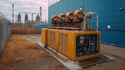 Poster - A large diesel-powered generator. Generative AI.