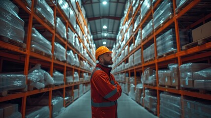 Aufkleber - A worker scanning to enter vary strong at a secure storage area within a factory. Generative AI.