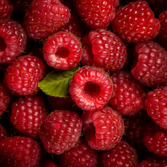 Wall Mural - Top view background of raspberry