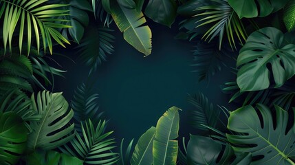 Poster - Tropical Leaves Background