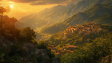 Fototapeta Uliczki - sunrise in the mountains
