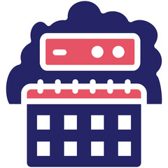 Poster - Cloud Calendar vector icon illustration of Cloud Computing iconset.