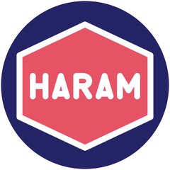 Poster - Haram vector icon illustration of Ramadan iconset.