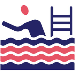 Sticker - Swimming vector icon illustration of Olympics iconset.