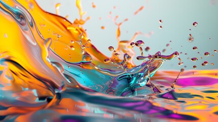 Sticker - Oil colorful splash background wallpaper