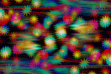 Poster - Star glitch abstract background with chromatic aberration in multicolor
