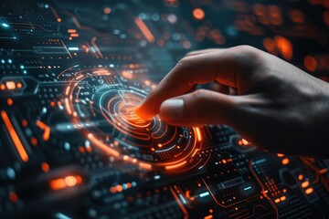 Cyber security network background. Internet futuristic technology networking. Generative AI