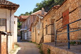 Fototapeta Uliczki - Old narrow streets in Lin near Pogradec at the lake Ohrid, Albania
