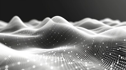 Poster - Abstract background with dots and weave lines. Structure of connections in a network.