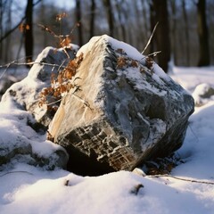 Wall Mural - frozen lake in winter