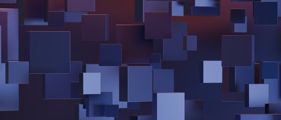 Wall Mural - Dark background design, abstract geometric blocks, 3d render