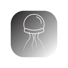 Sticker - jellyfish icon vector