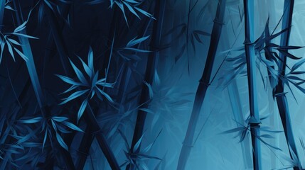 Poster - Background with bamboo forest in Azure color