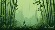 Background With Bamboo Forest In Pista Green Color