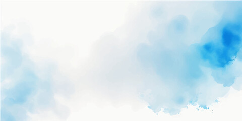  abstract soft brush painted white and blue watercolor background.	