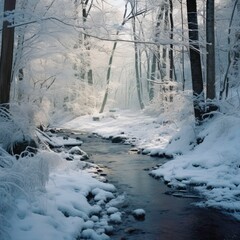 Poster - river in winter