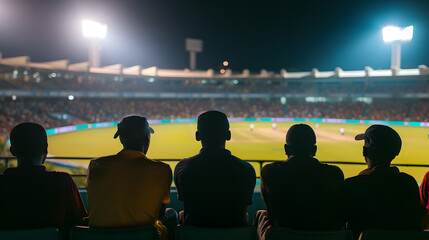 Wall Mural - Group of People Sitting in Front of a Baseball Field