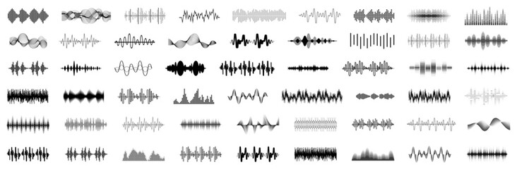 equalizer music waves collection. set of black music wave. black music line wave beat collection. fr