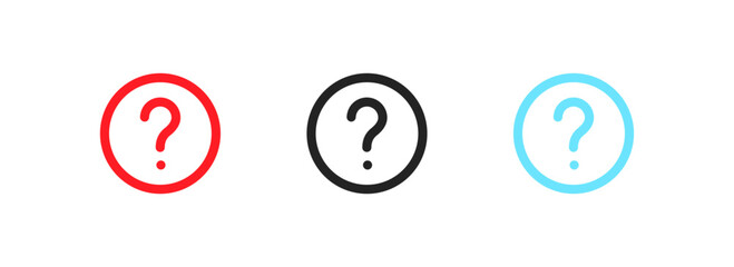 Wall Mural - Question mark icons set. Flat, set of question marks icons. Vector icons