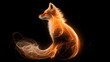 Artistic depiction of a fox with glowing translucent fur on a dark background.