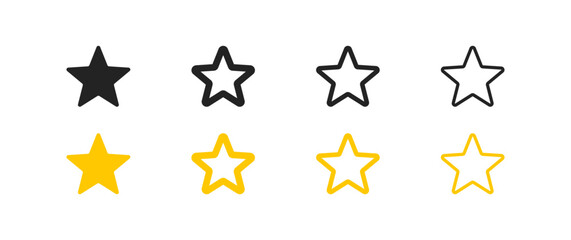 Wall Mural - star icons set. different styles, star design set, star rating. vector icons