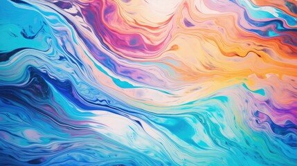 Poster - Abstract marbled acrylic paint ink painted waves painting texture colorful background banner