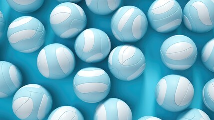 Wall Mural - Background with volleyballs in Arctic Blue color