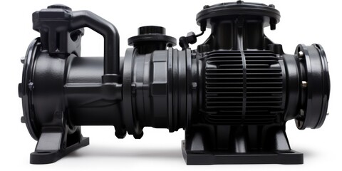 Poster - A close-up view of a pump on a white background. This image can be used to illustrate industrial equipment or for educational purposes