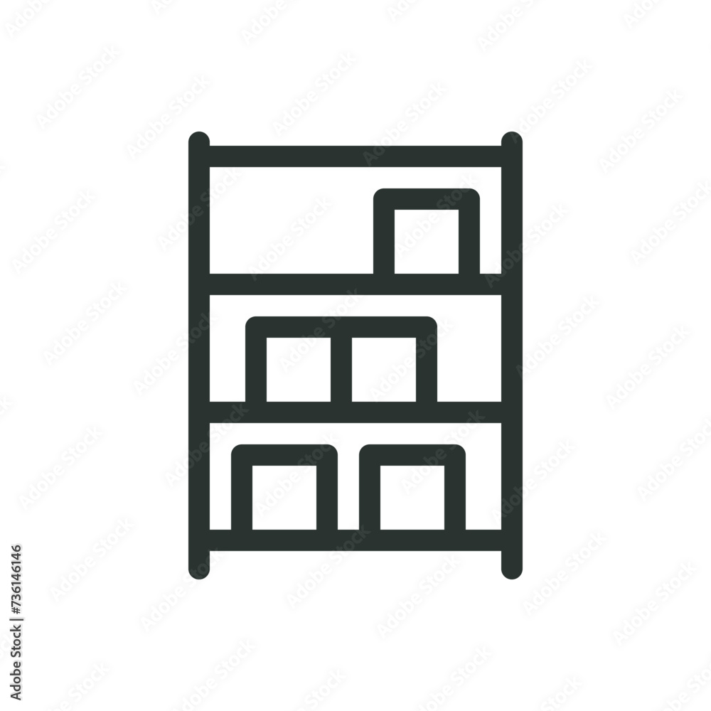 Shelving unit isolated icon, heavy duty plastic freestanding storage ...