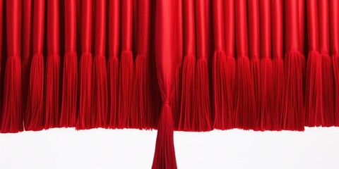 Poster - A picture of a red curtain with decorative tassels. Perfect for adding a touch of elegance to any event or performance
