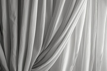 Poster - A black and white photo of a curtain. Suitable for interior design projects or home decor inspiration