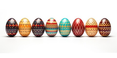 Aufkleber - A row of colorful painted Easter eggs. Perfect for Easter-themed designs and decorations
