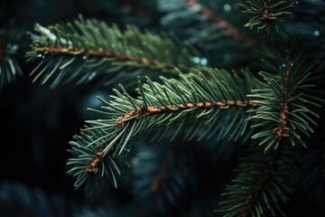 Poster - A detailed close-up of a pine tree branch. Perfect for nature-themed designs and projects