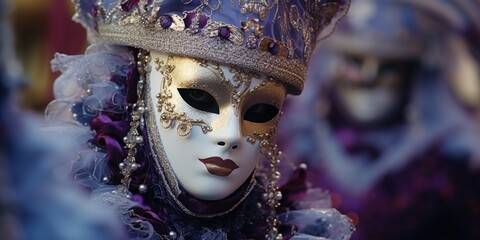 Poster - A close-up shot of a person wearing a mask. This image can be used in various contexts and scenarios