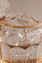 Poster - A refreshing glass of water with ice cubes, perfect for staying hydrated. Ideal for health and wellness-related projects